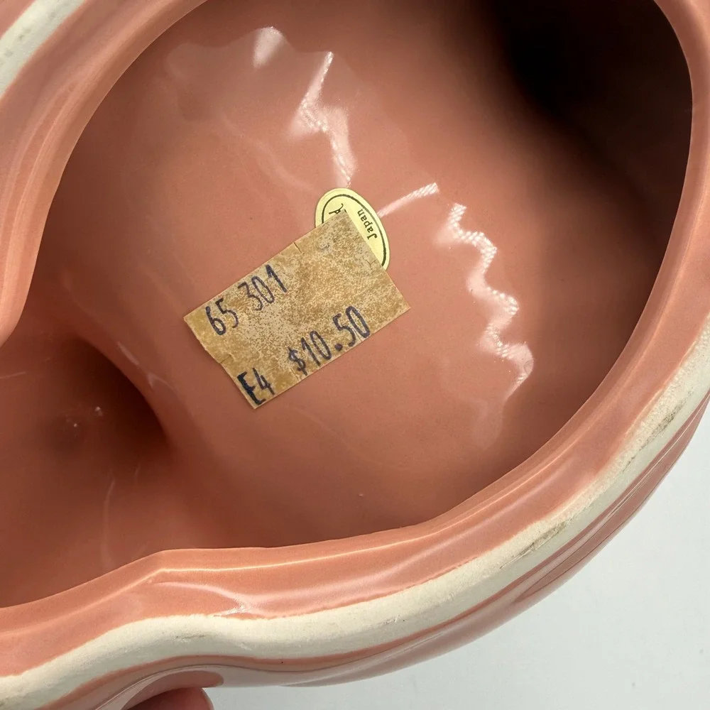 Vintage Pink Ceramic Swan Planter Soap Dish Trinket Bowl Made in Japan 6.5in